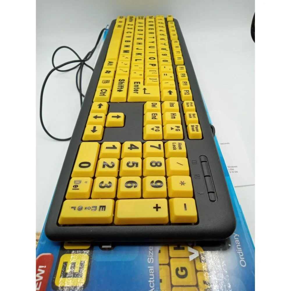 Large Print Keyboard K360 Larger Letters Elderly Vision Impaired USB Port EZ Eye